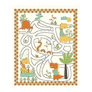 Dinosaur Eat Your Veggies! Maze Panel Sandy Gervais Riley Blake Designs 36"x43"